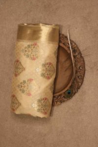 Gold Handloom Banarasi Silk Saree with Blouse Piece