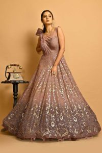 Dusty Pink Georgette Shaded Gown