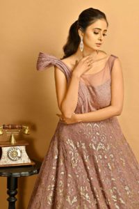 Dusty Pink Georgette Shaded Gown
