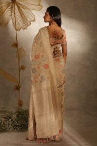 Pure Grey Banarasi Silk Saree